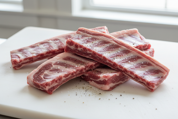 denver cut lamb ribs raw
